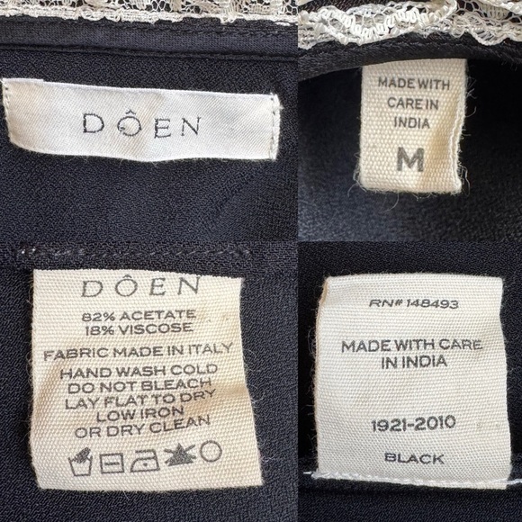 Dôen Miranda Mini Dress in Black Satin Medium - Picture 13 of 14